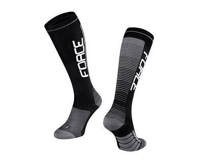 Podkolienky FORCE COMPRESS, čierno-šedé