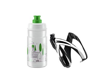 Flaša s košíkom set CEO zelené logo, 350 ml