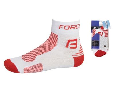 Ponožky FORCE 1, bielo-červené