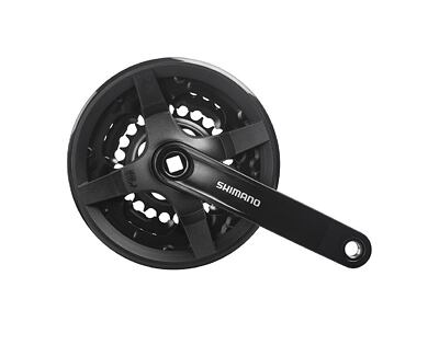 Stred Shimano TY301 150mm 42/34/24z. 6/7/8-k. čierny s krytom na štvorhran