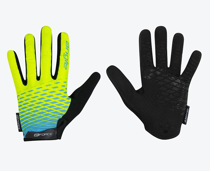 Rukavice FORCE MTB ANGLE letné, fluo-modré