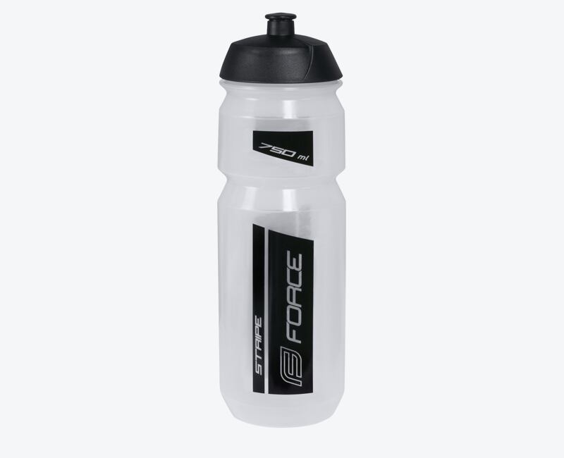 Fľaša FORCE STRIPE 0,75 l, transparentná-čierna