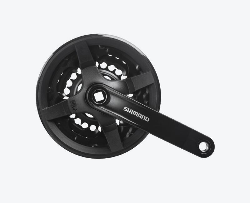 Stred Shimano TY301 150mm 42/34/24z. 6/7/8-k. čierny s krytom na štvorhran